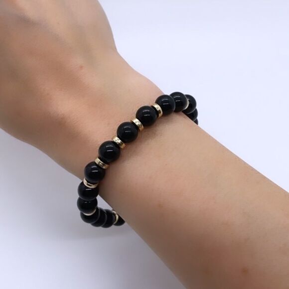 NWT Wool + Pepper Co. Mens Beaded Bracelet - Gold - Picture 3 of 5